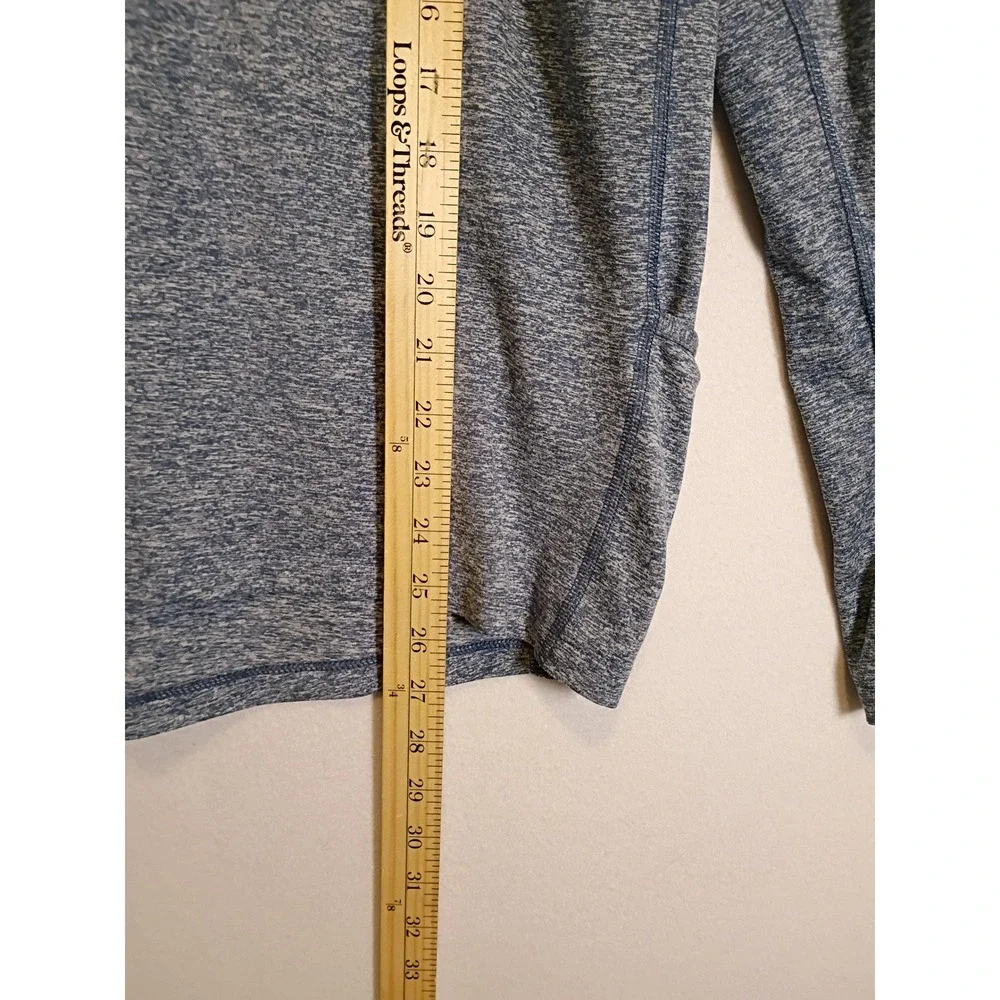 Athletic Nike Mens Large Blue Heather Dri-FIT Quarter Zip Thumbhole Pullover